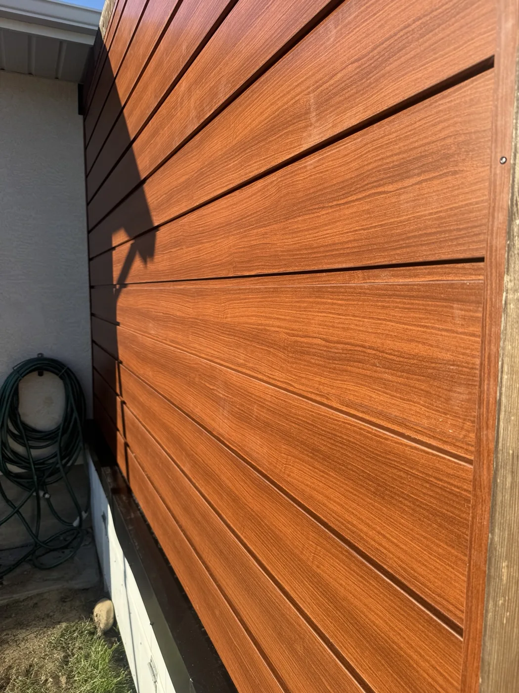 Close-up of horizontal cladding craftsmanship and trim details